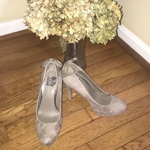 Platform suede heels